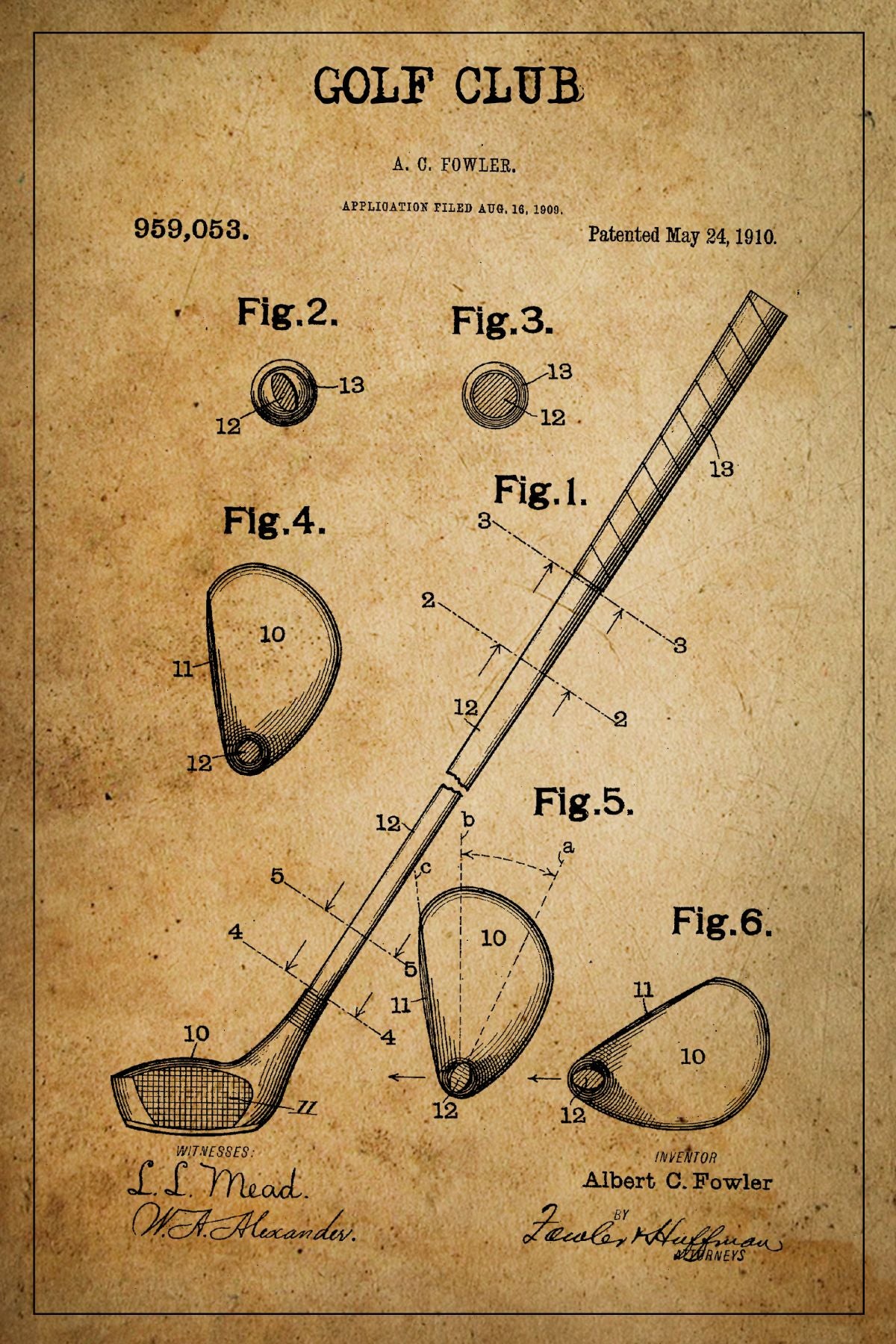 Golf Club Grunge Patent – Pineapple Licensing