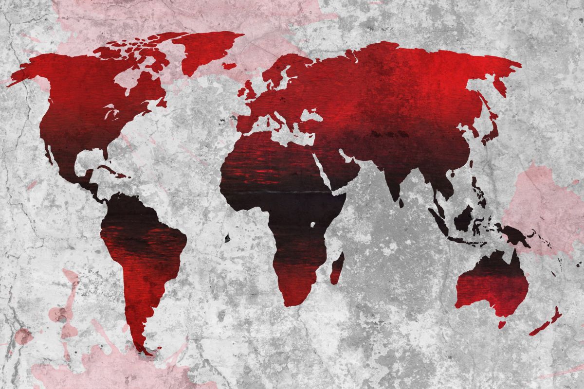 Crimson World Map – Pineapple Licensing