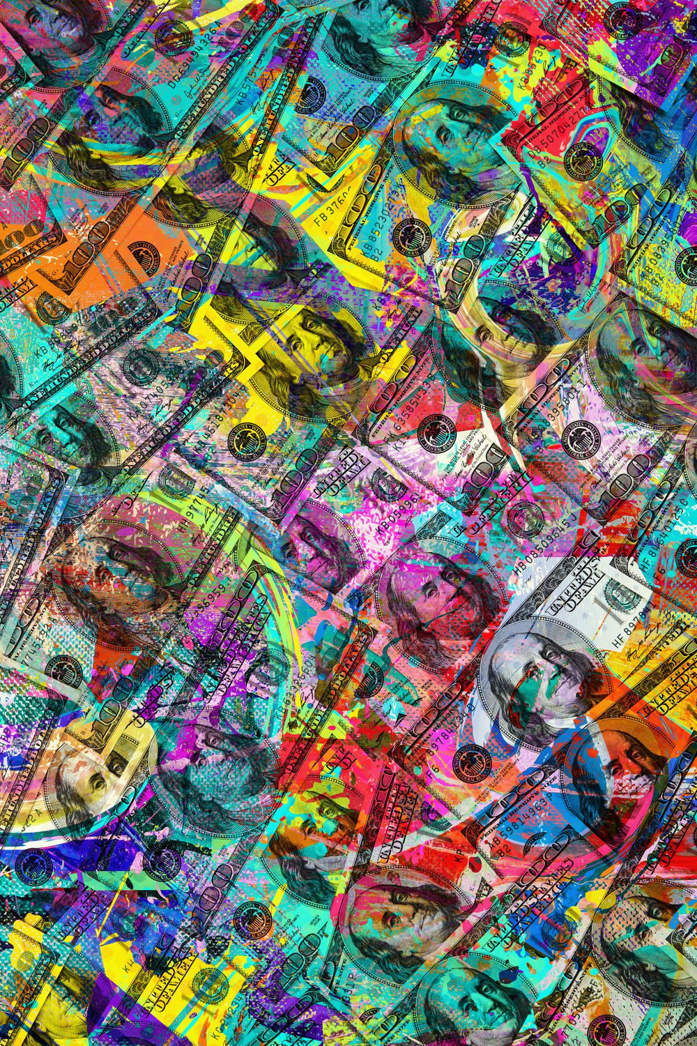 Neon Graffiti Dollar Bills