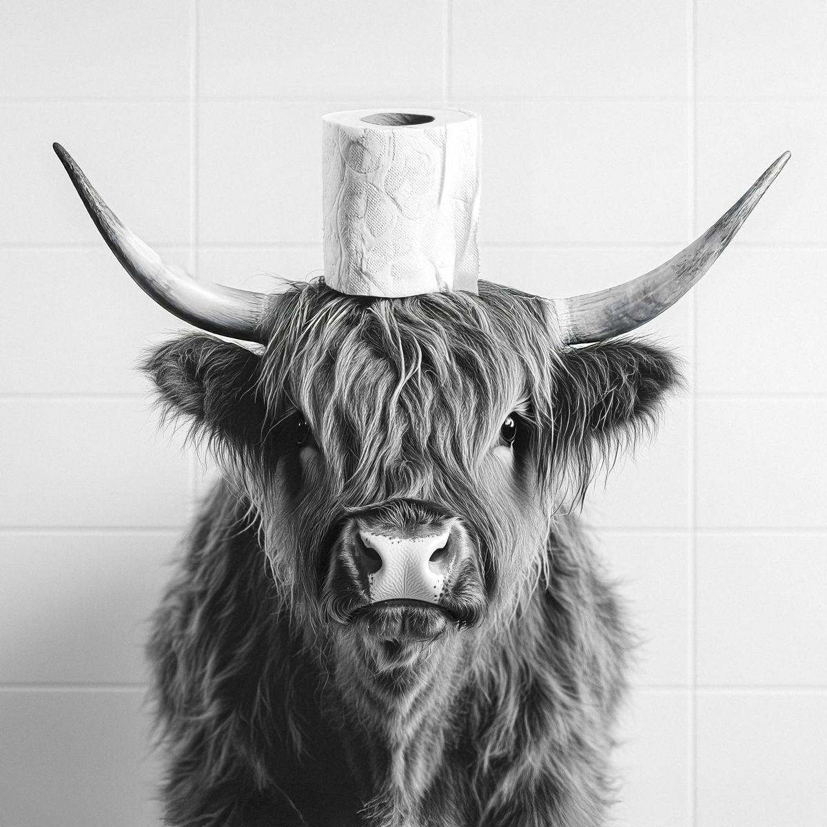 Highland Cow With Toilet Paper