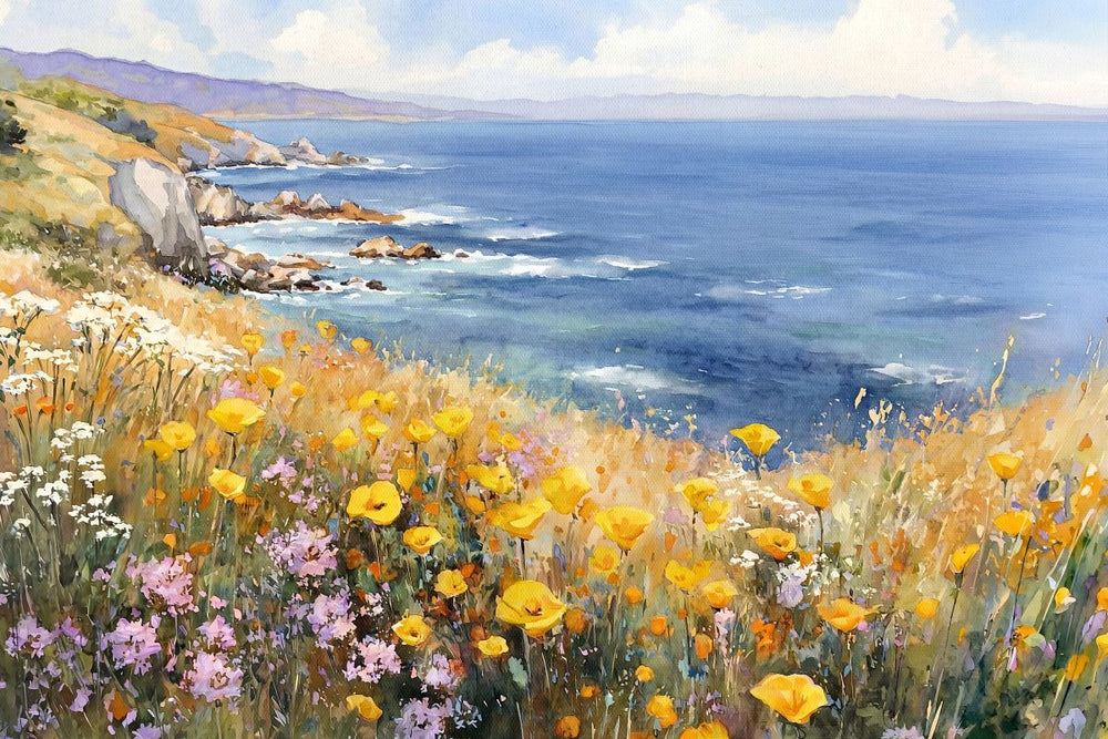 Yellow Poppies Along the California Coast