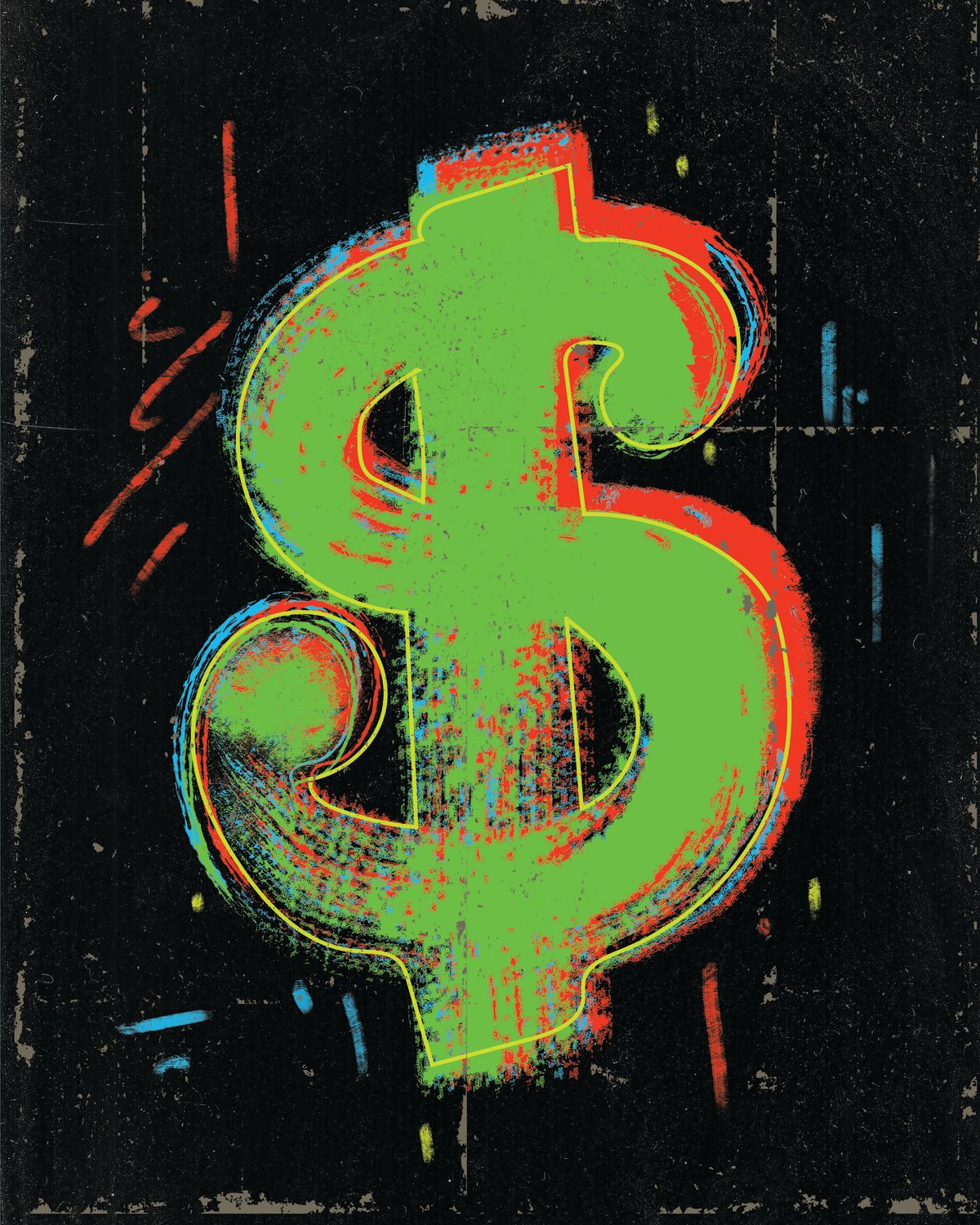 Colored Chalk Dollar Sign