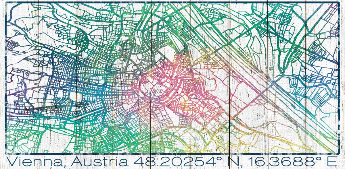 Multicolor Vienna City Map