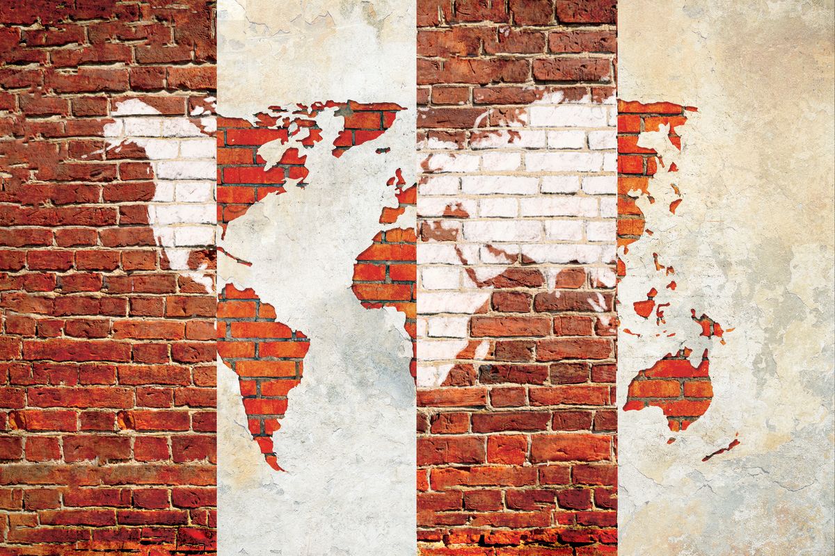 Brickwork Collage World Map