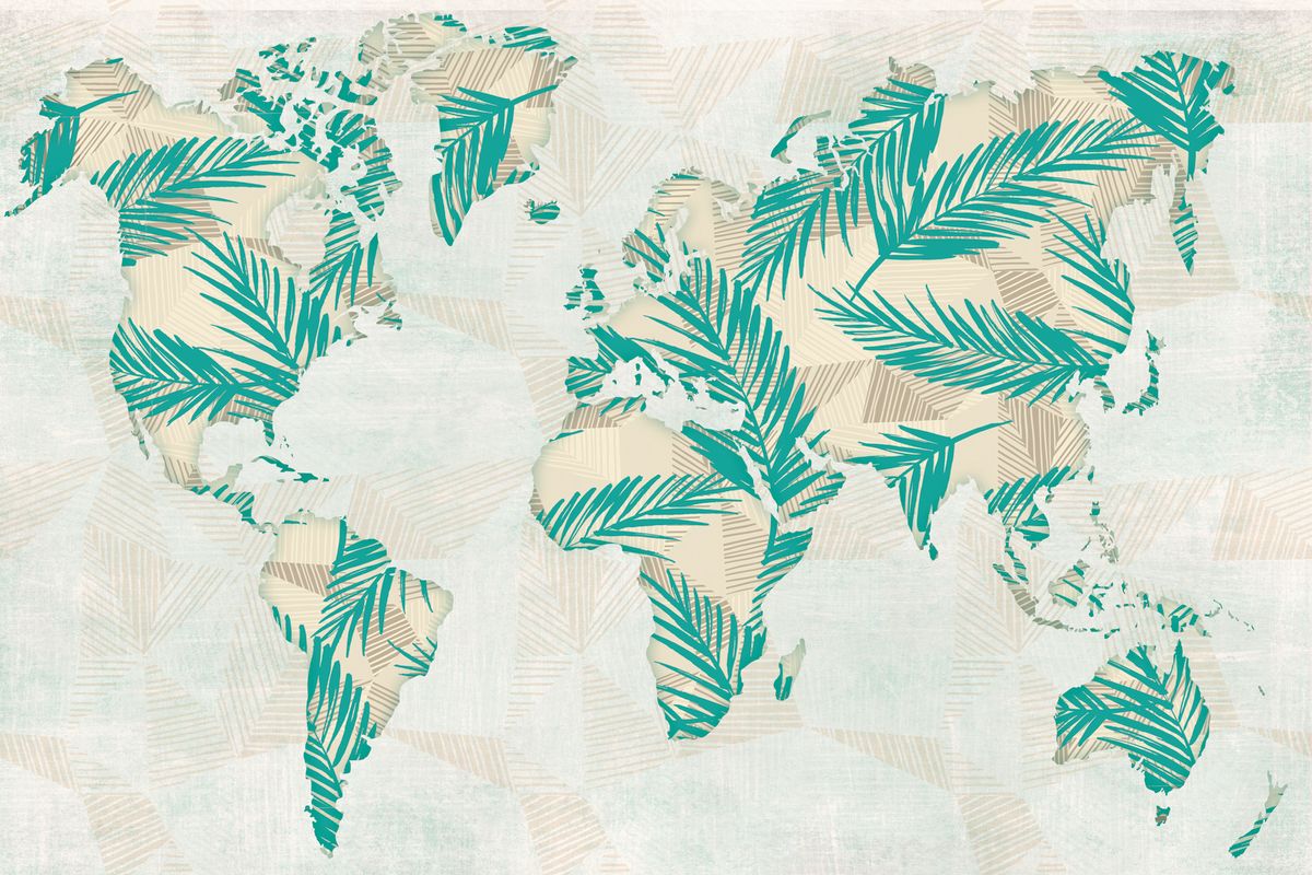 Fern Leaves World Map