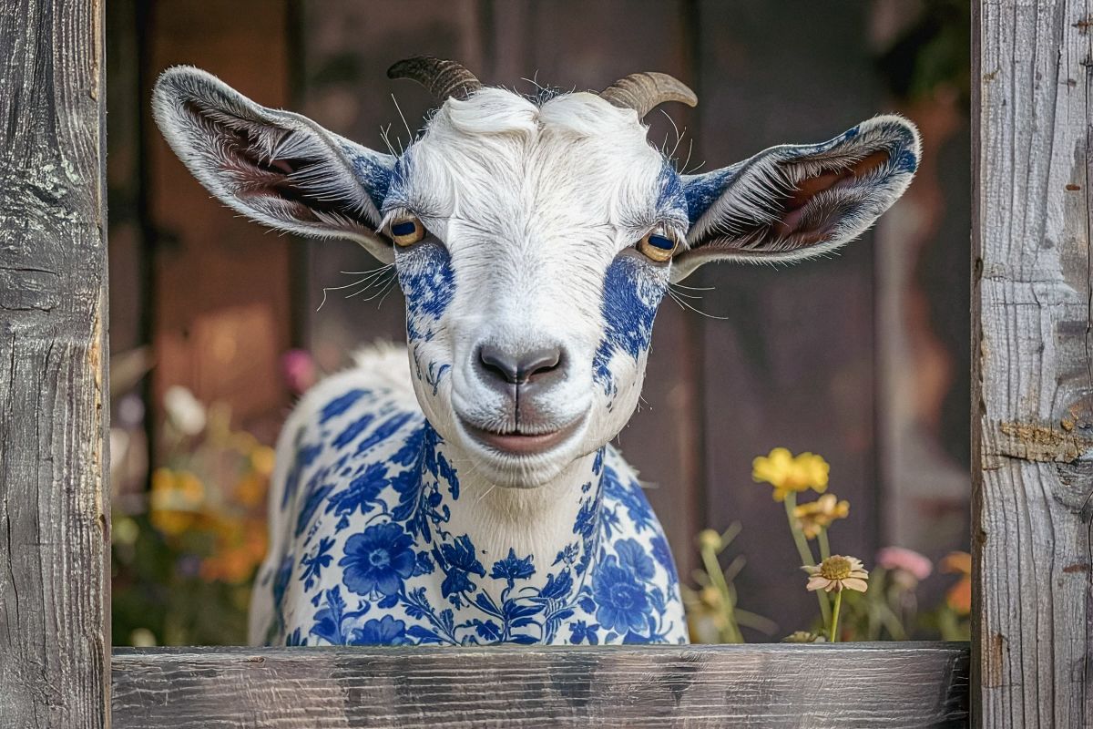 Lamb In Floral Ink