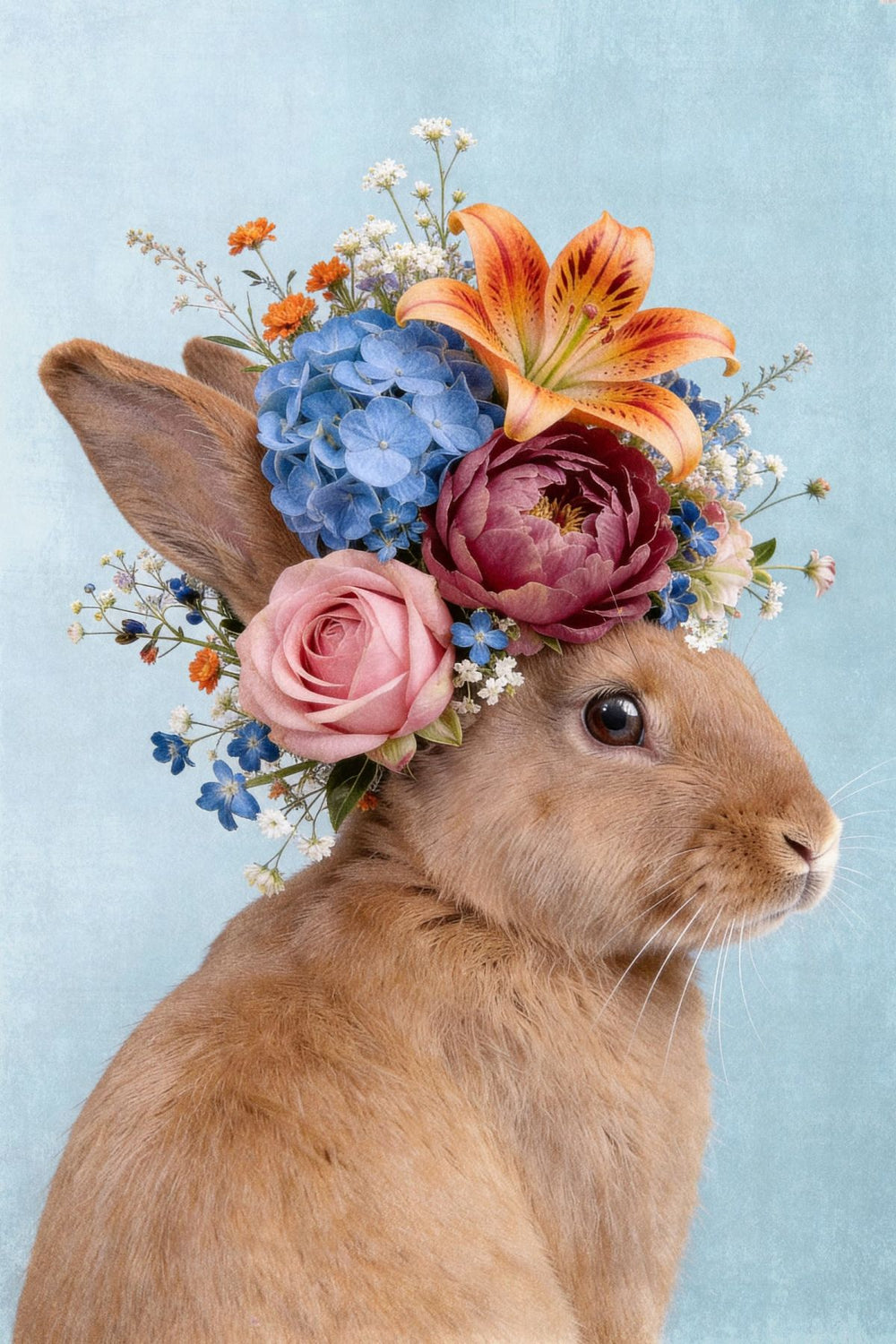 Brown Rabbit Flower Crown