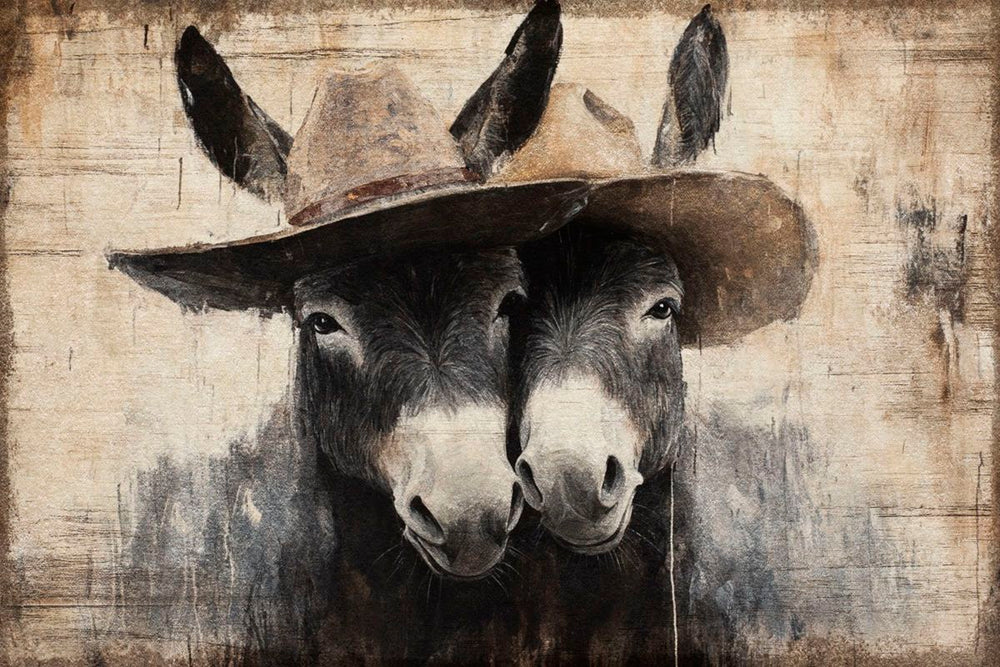 Donkeys On Farm Duty