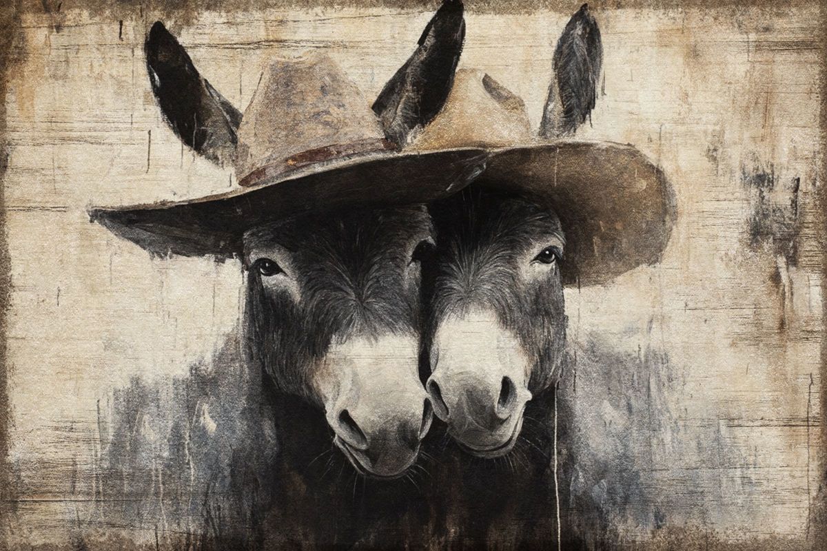 Donkeys On Farm Duty