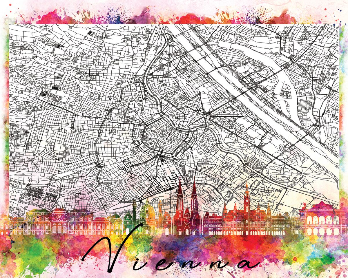 Vienna Skyline City Map