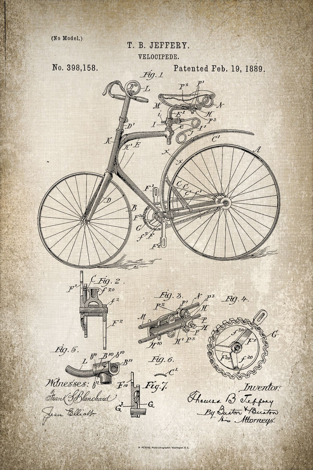Velocipede 1889 Patent