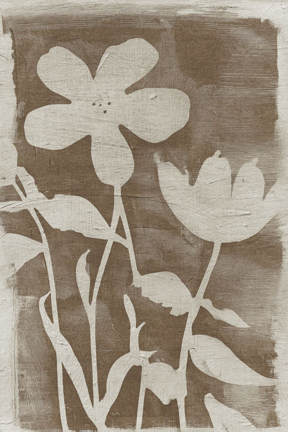 Flower Silhouette On Brown IV