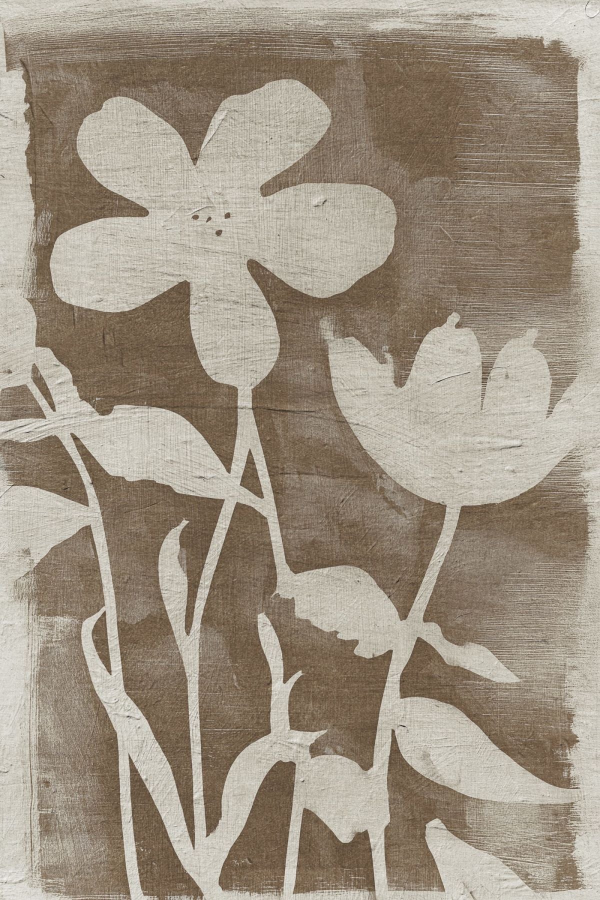 Flower Silhouette On Brown IV