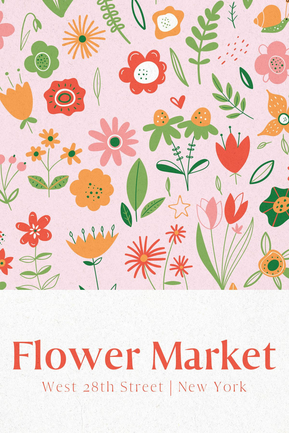 West 28th St. NYC Flower Market Poster