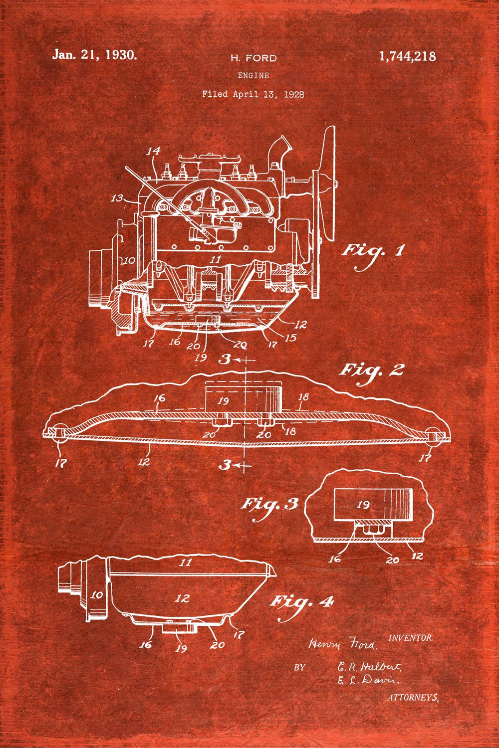 Engine Vintage Orange Patent