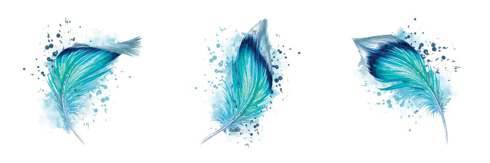 Blue Feathers Splatter