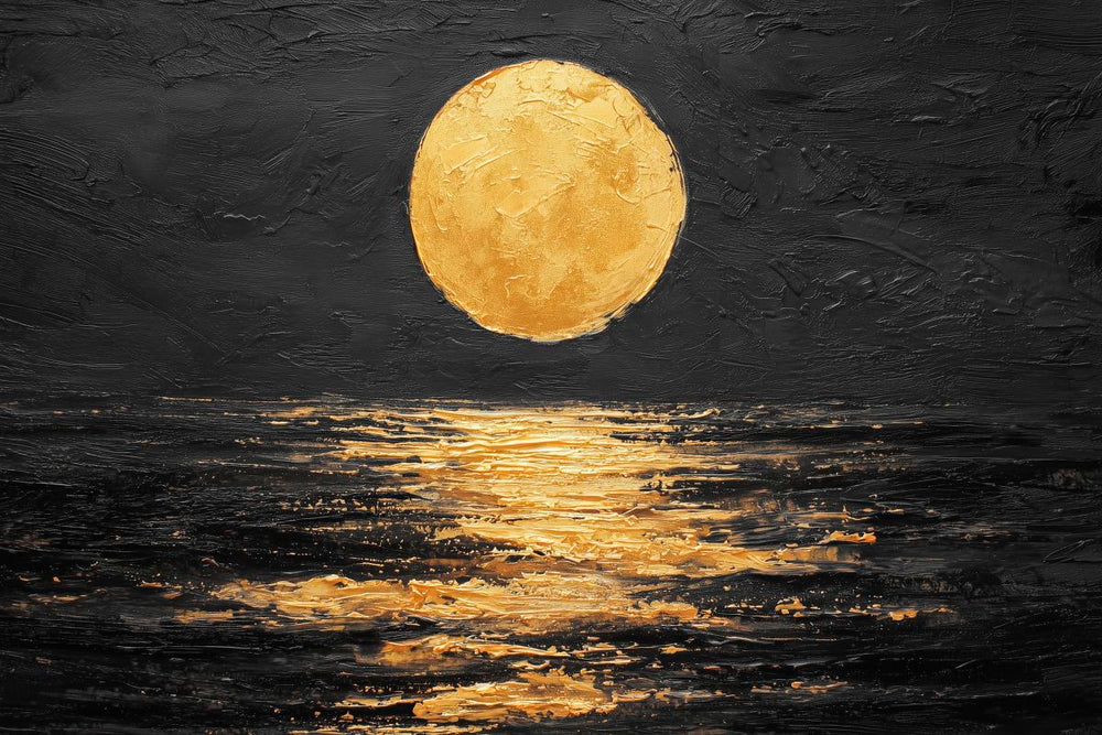 Golden Moon Reflection