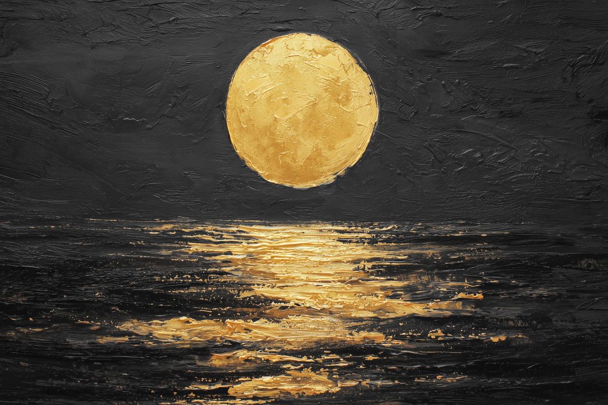 Golden Moon Reflection