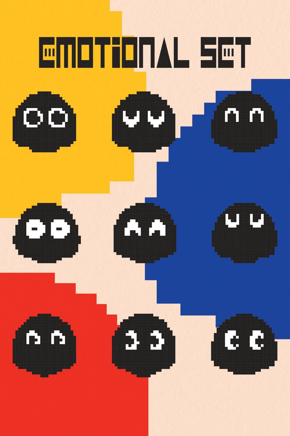 Pacman Ghosts Black