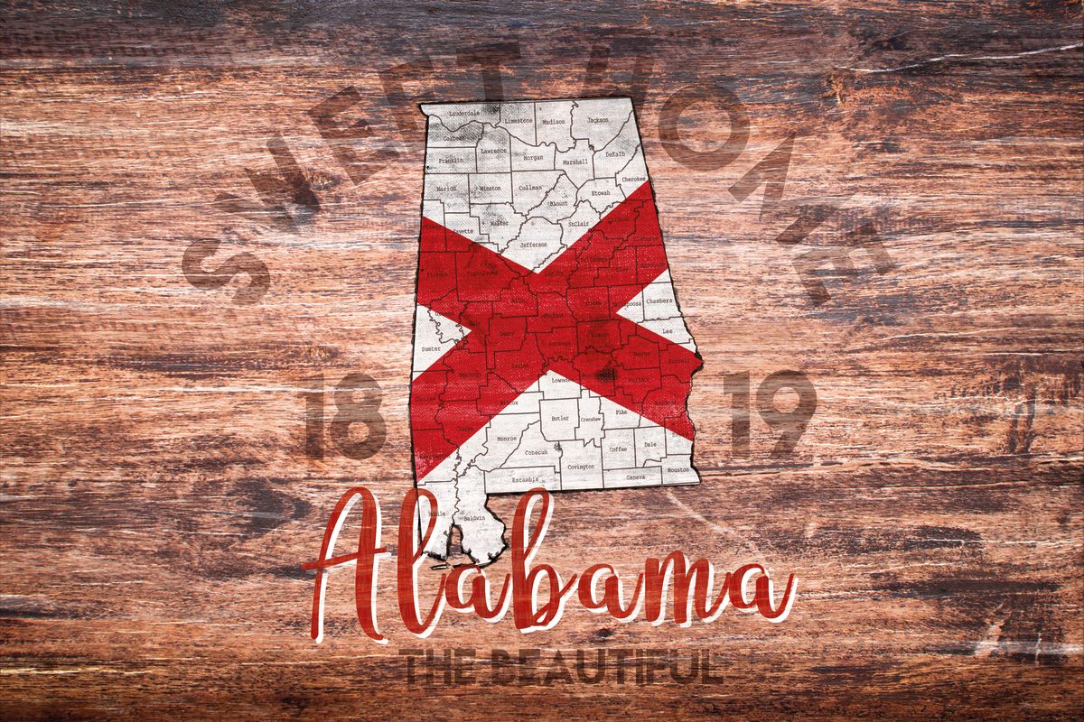 Alabama Flag State Map