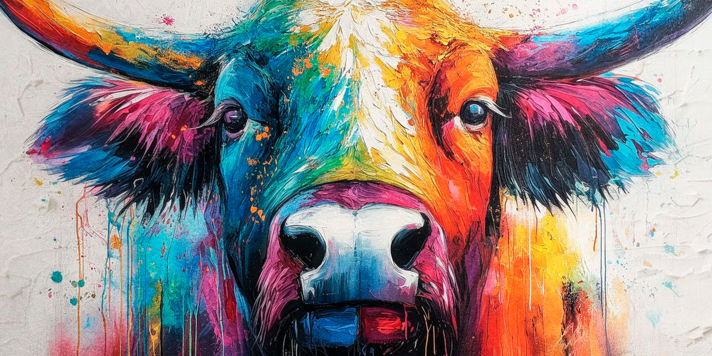 Colorful Curious Highland Cow