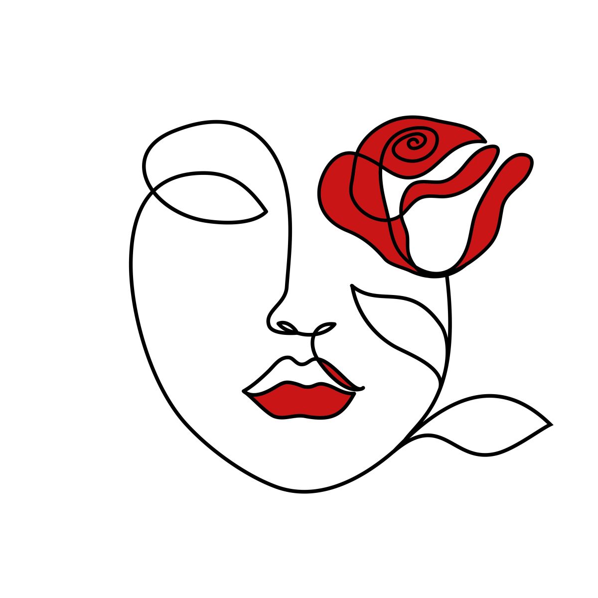 Woman Face With Rose