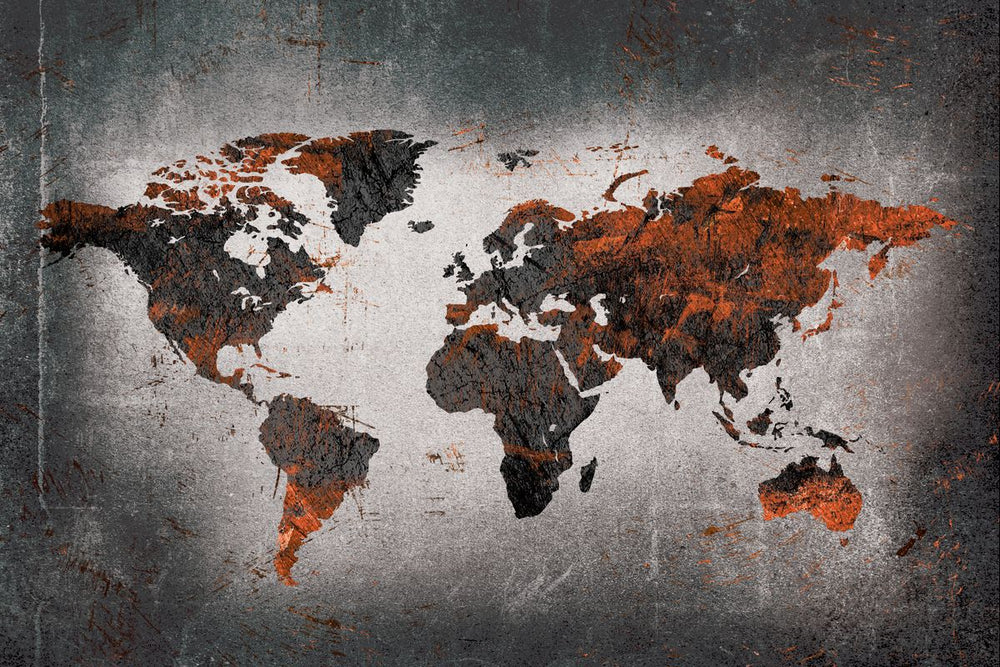 Rust On Black World Map