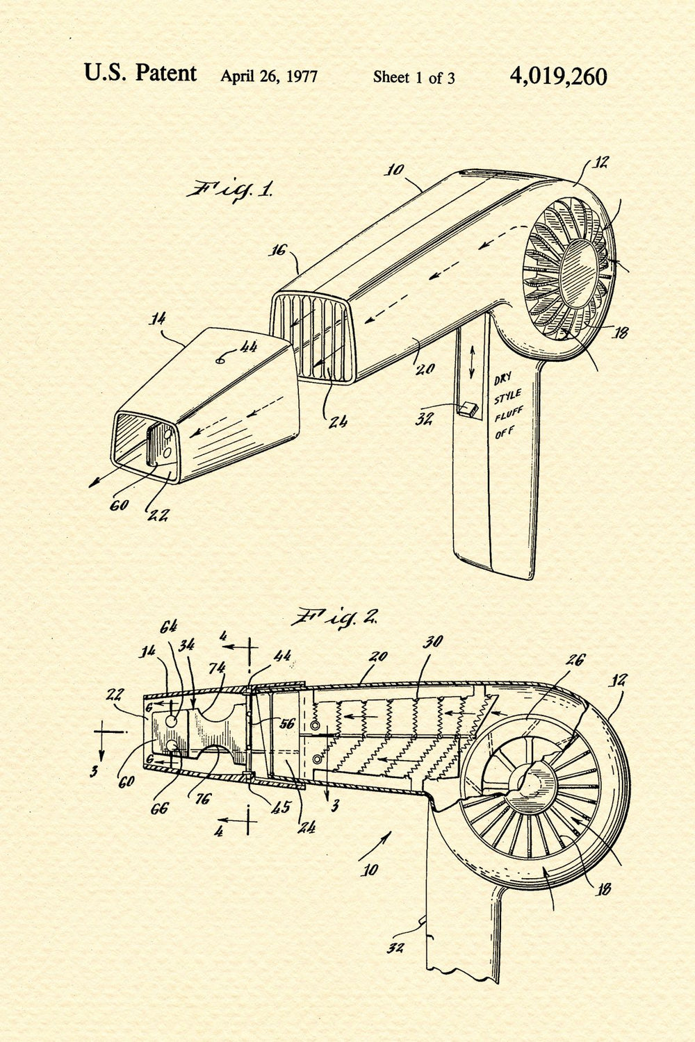 Hair Drying Device Vintage Patent