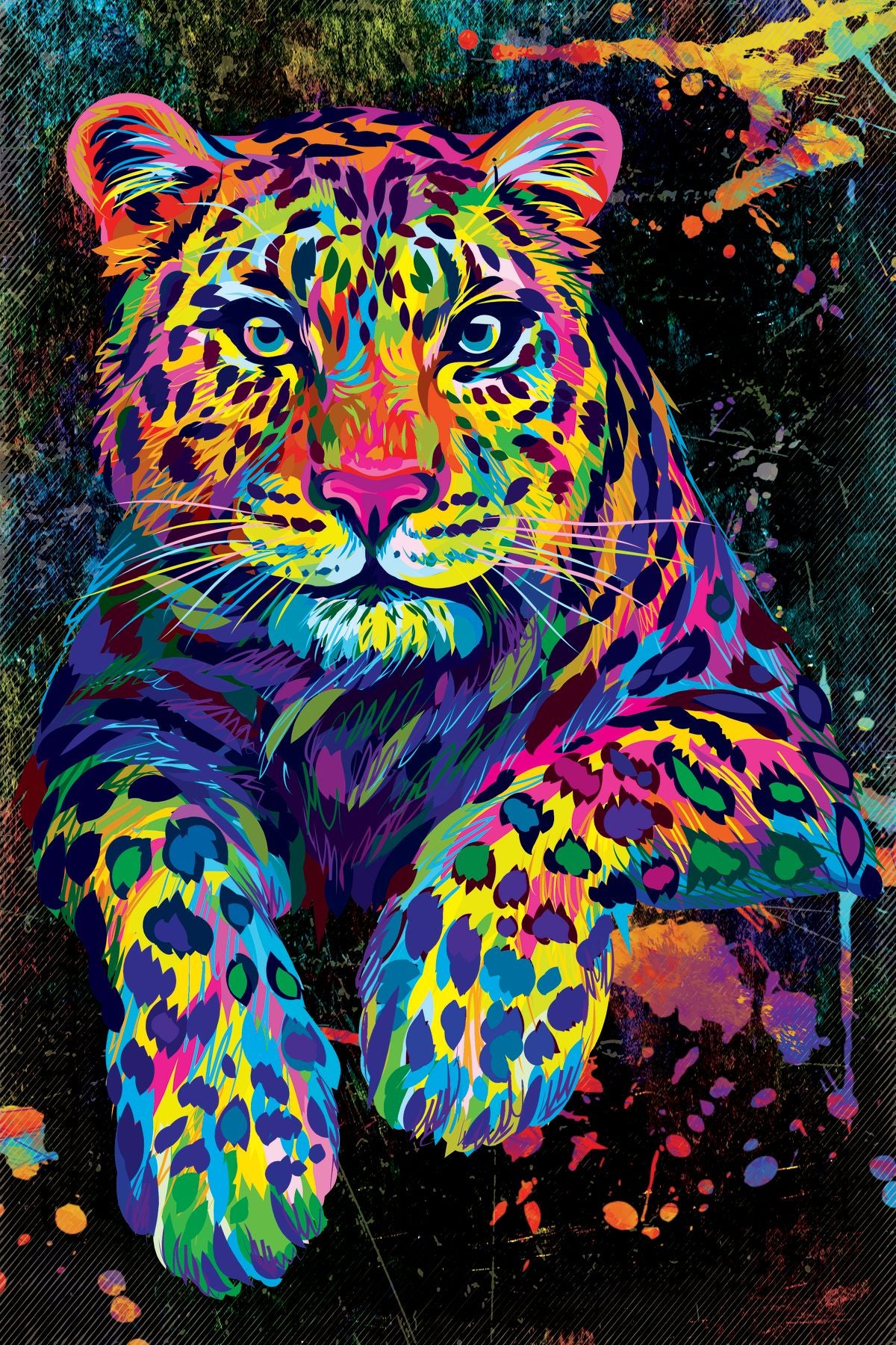 Grunge Color Leopard