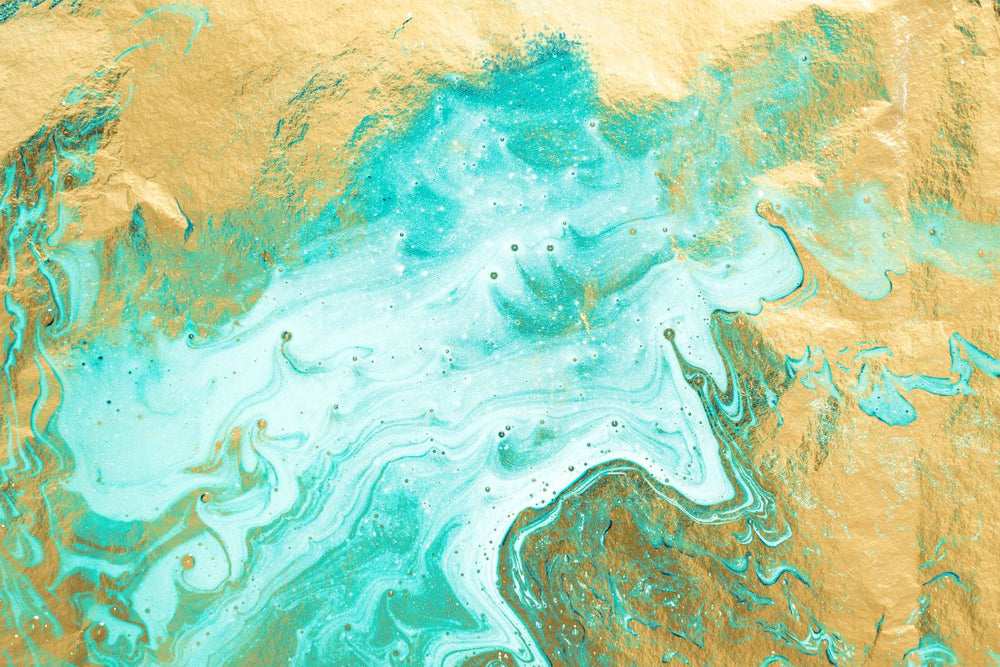 Abstract Teal Gold