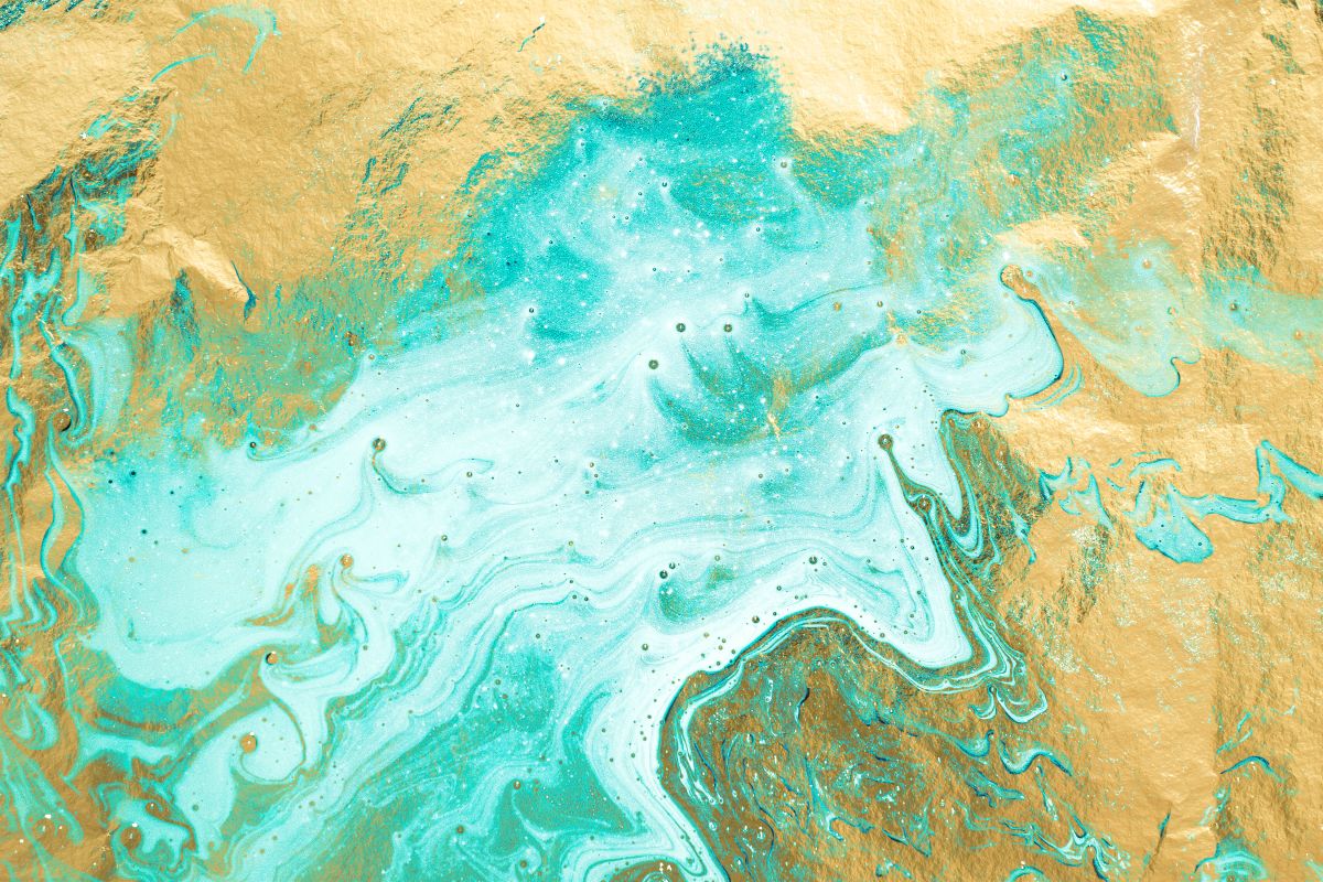 Abstract Teal Gold