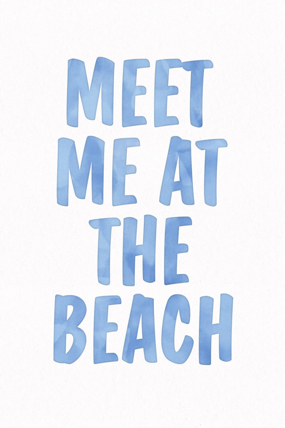 Meet Me At The Beach Typography Sign Wall Art