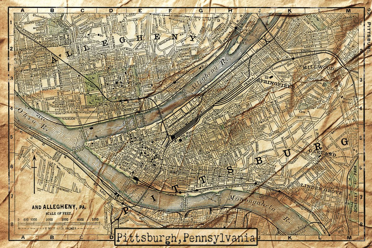 Vintage Pittsburgh City Map