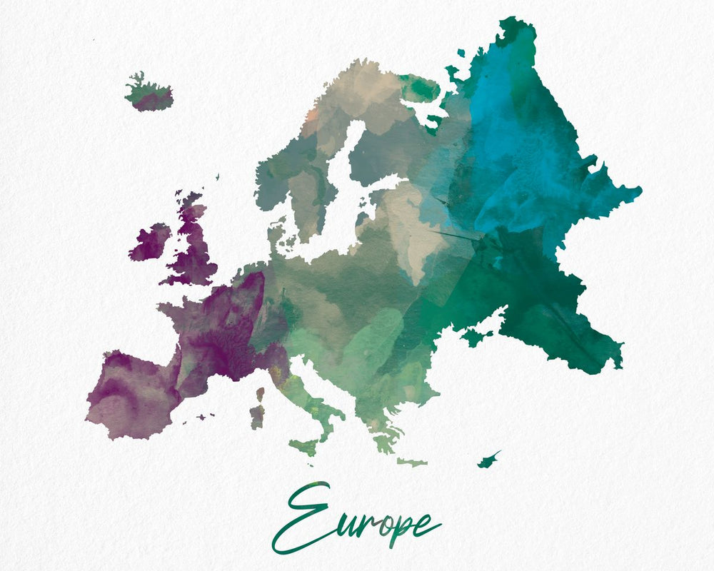 Earthy Colors European Continent Map