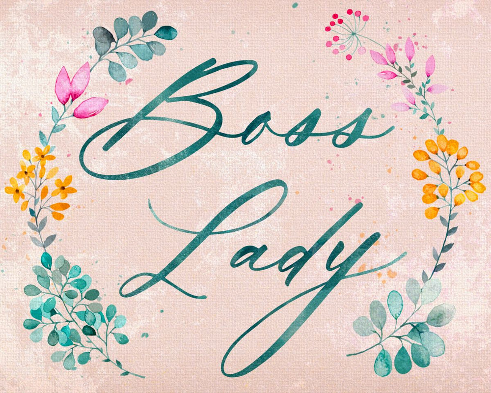 Floral Boss Lady Typography