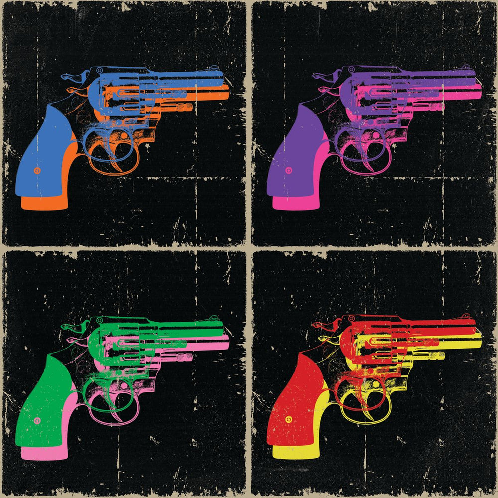 Retro Pop Guns On Black
