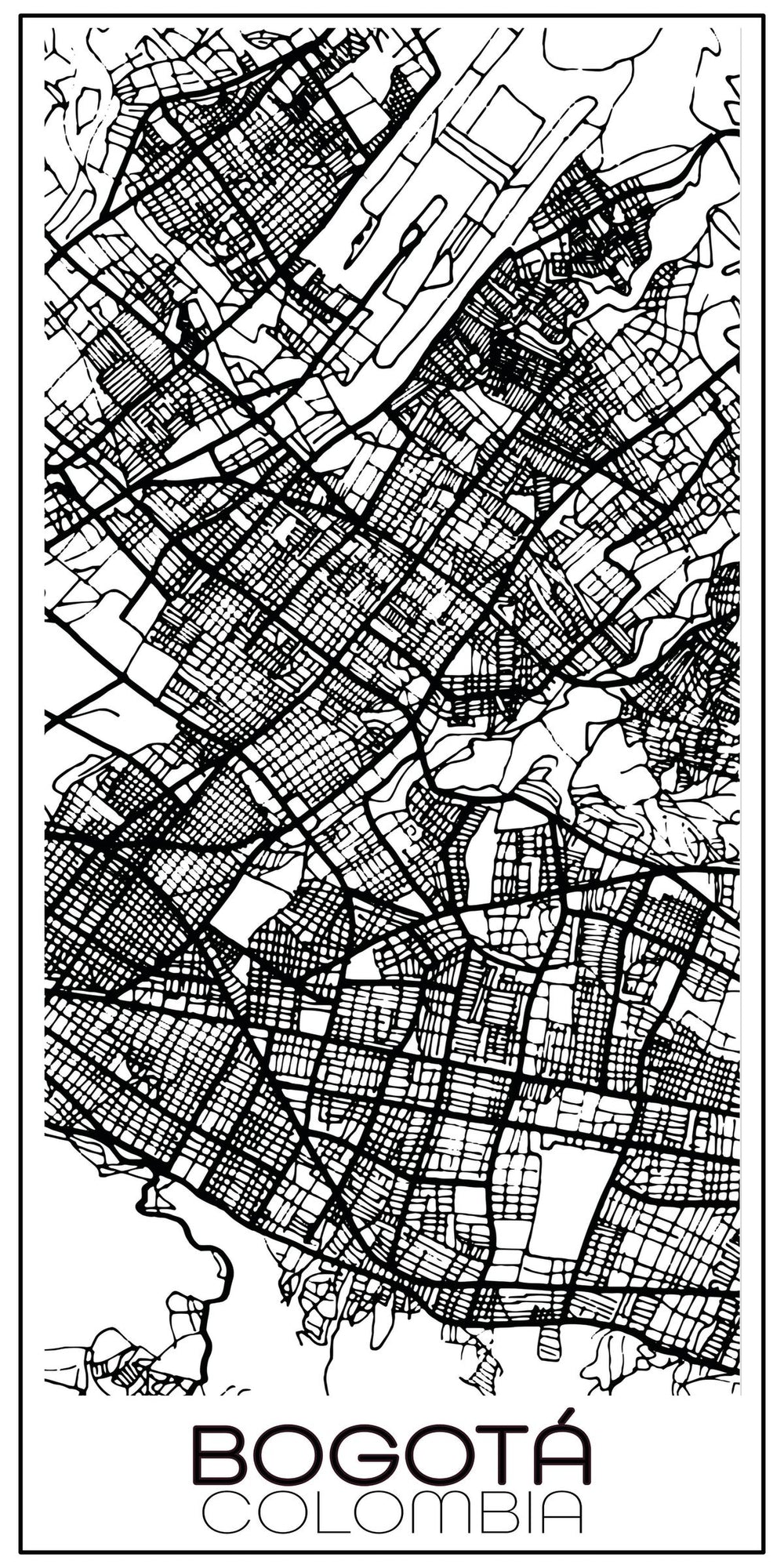 Minimalist Bogota City Map