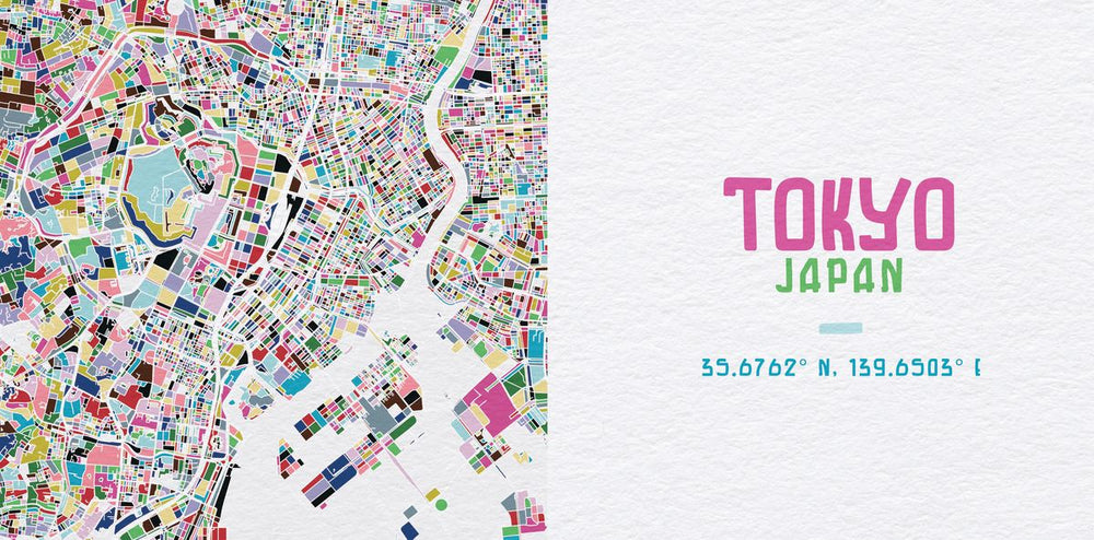 Tokyo City Map Colors