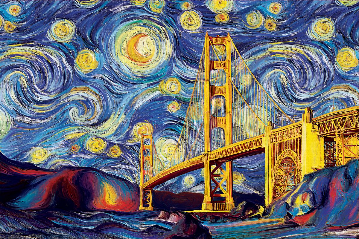 Golden Gate Bridge Starry Night