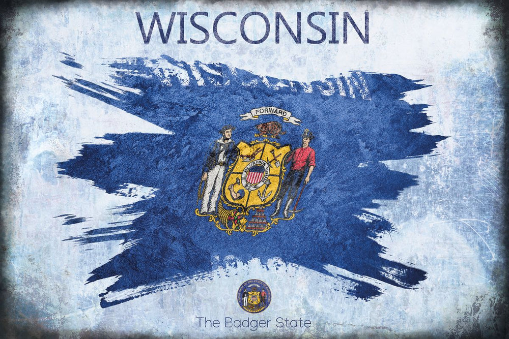 Wisconsin Flag Grunge