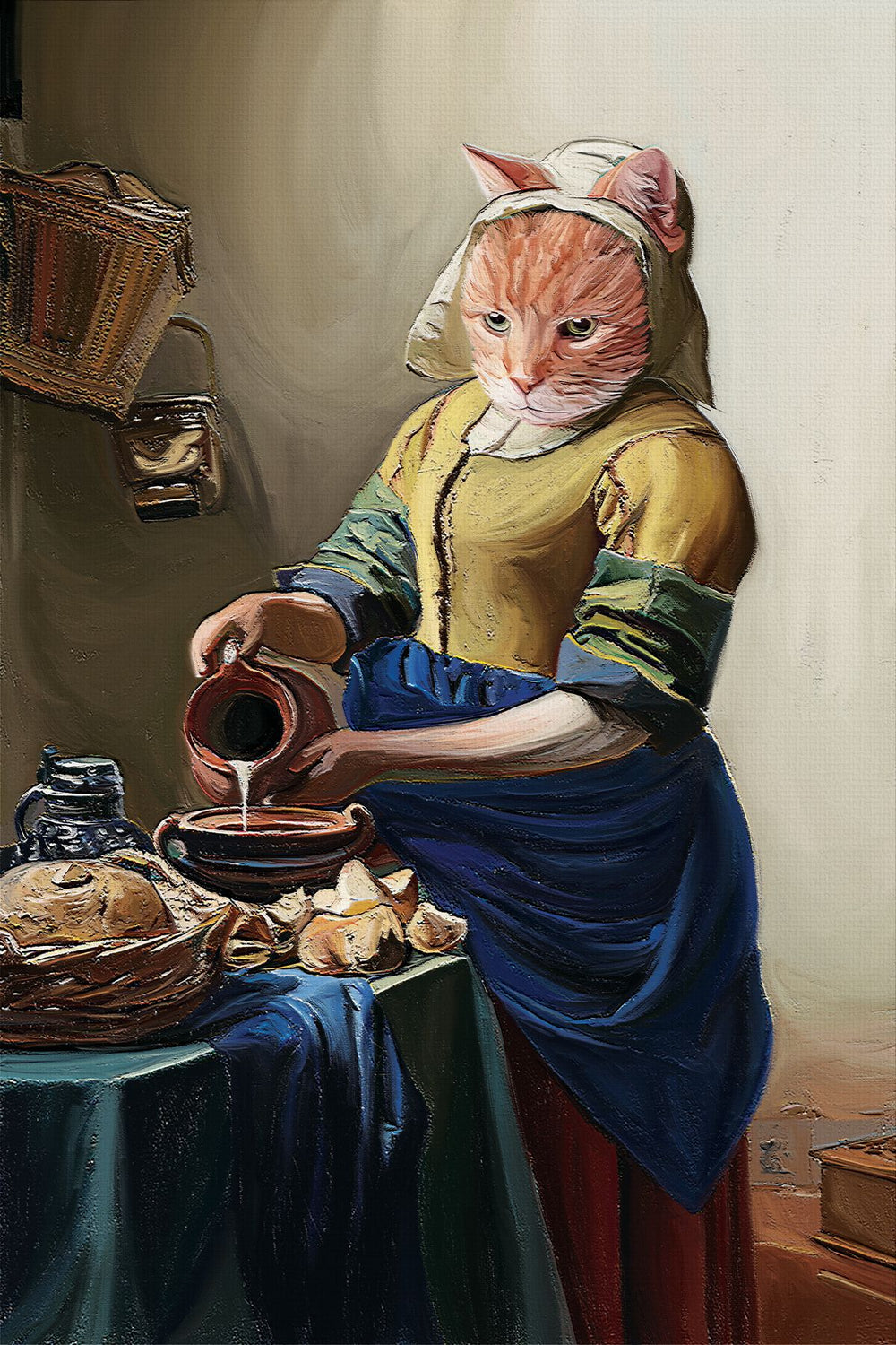 Vermeer Inspired Milkmaid Cat