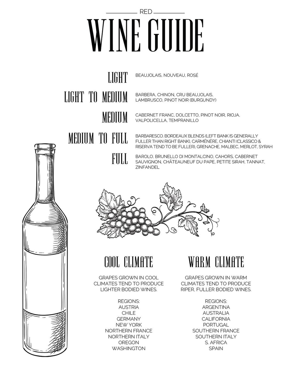Red Wine Guide Chart