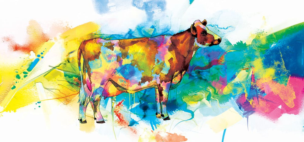 Brown Cow Paint Splash
