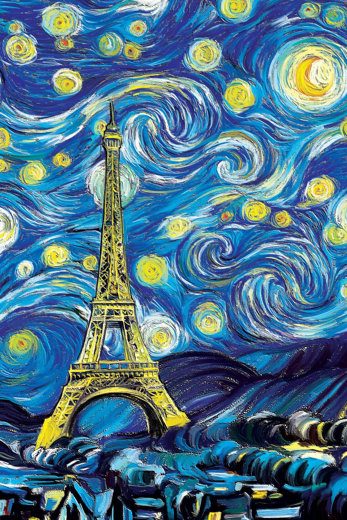 Eiffel Tower Starry Night