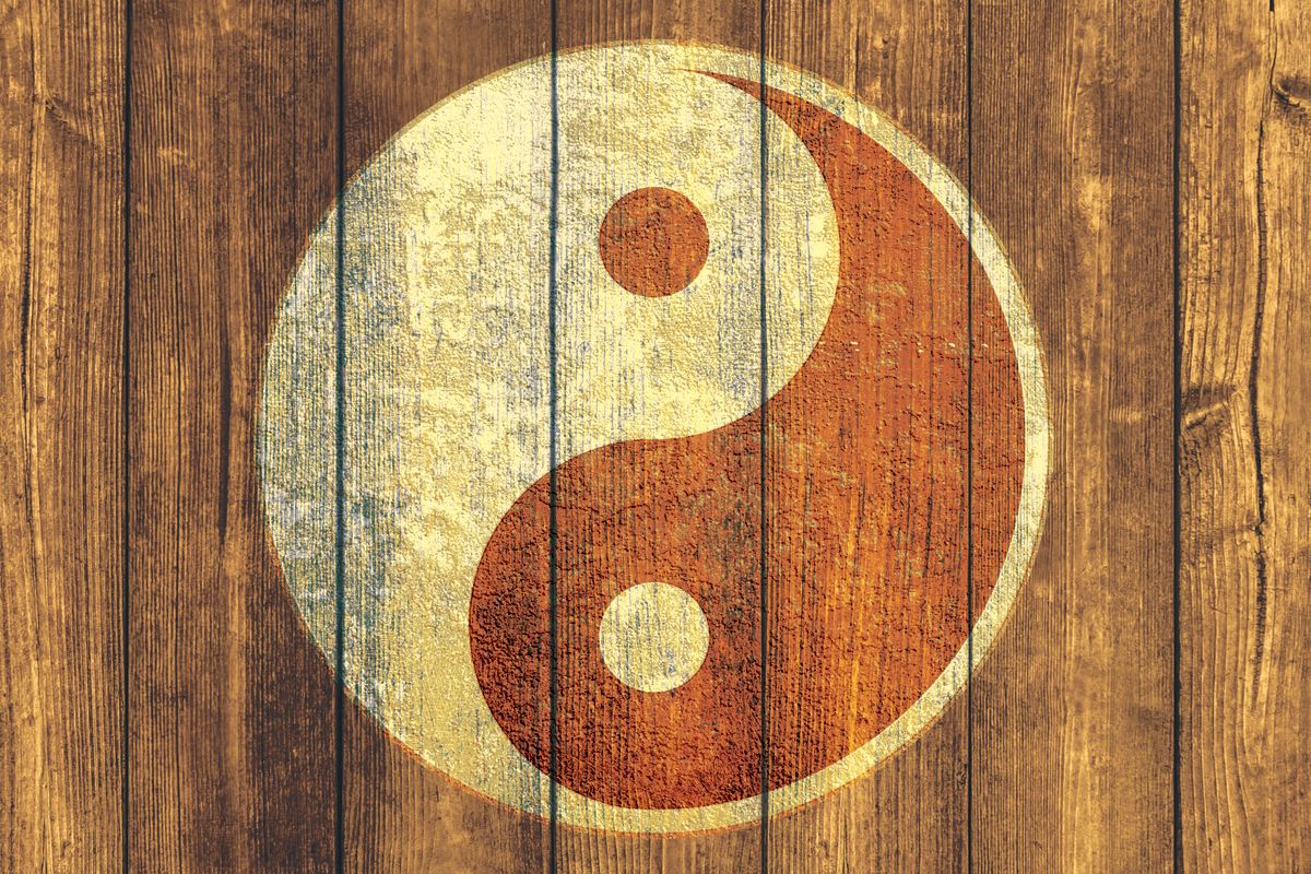 Wood Style Yin Yang