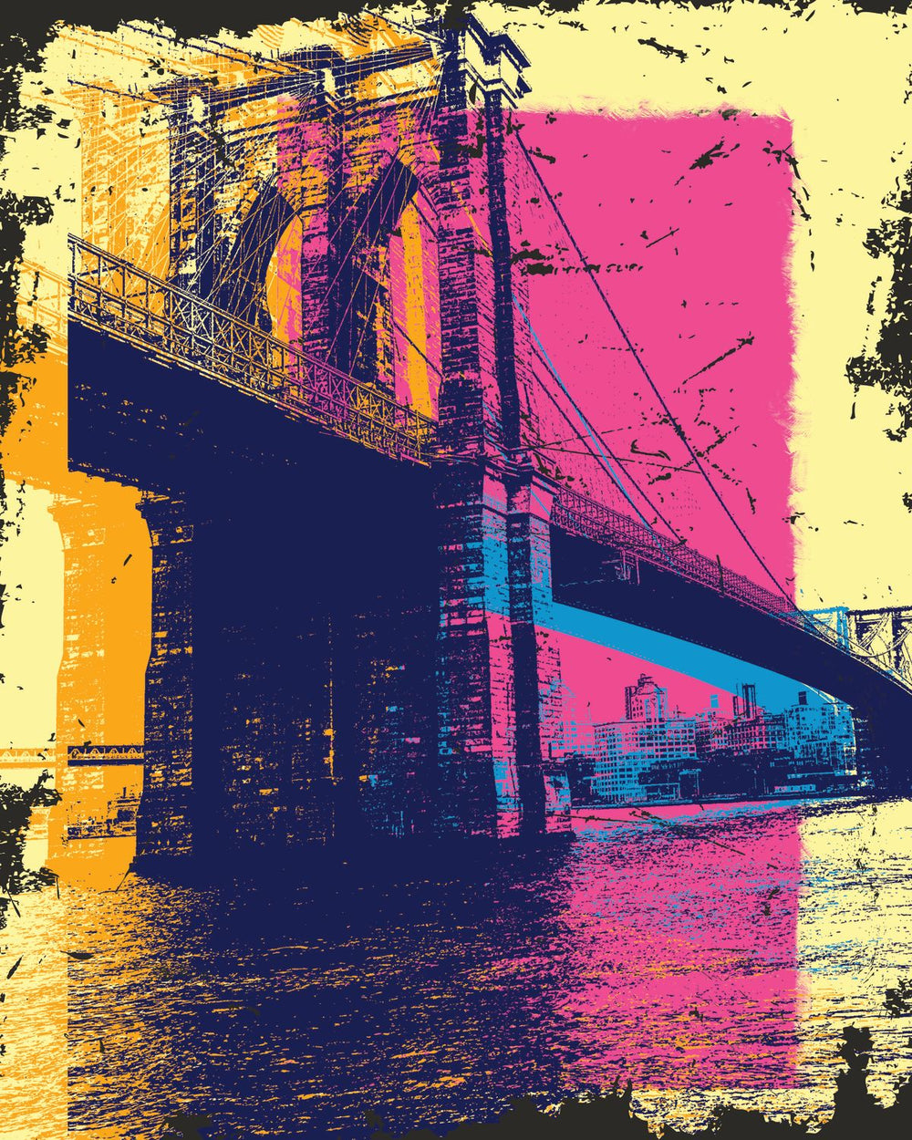Pastel Grunge Brooklyn Bridge