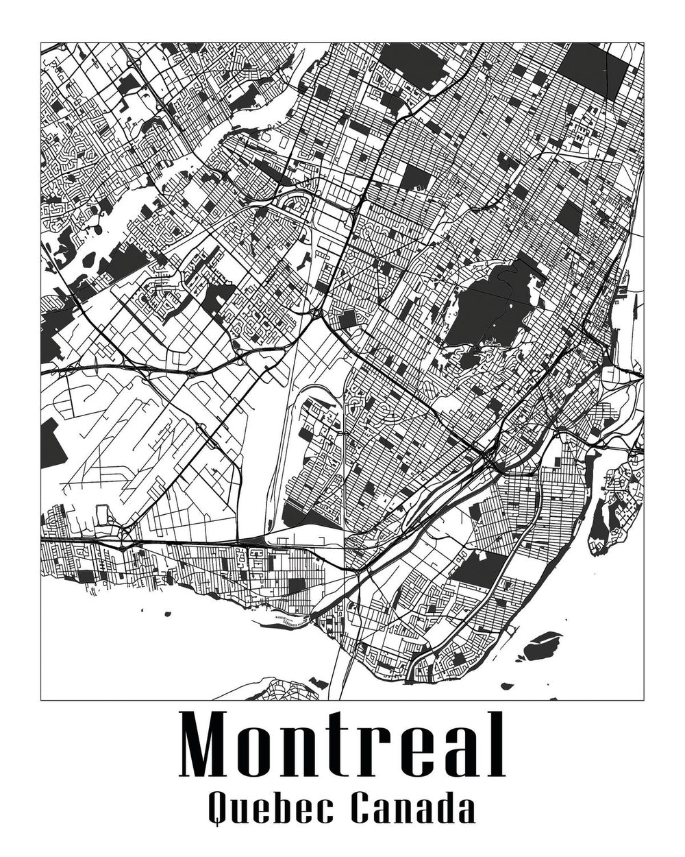Minimalist Montreal City Map