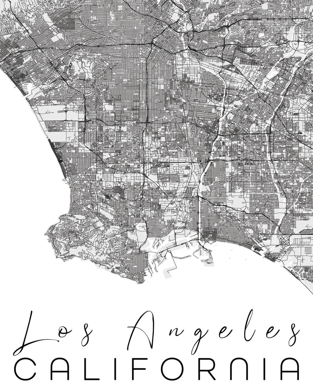 Minimalist Los Angeles City Map