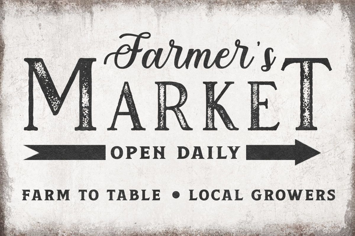 Farmer's Market Open Daily Sign