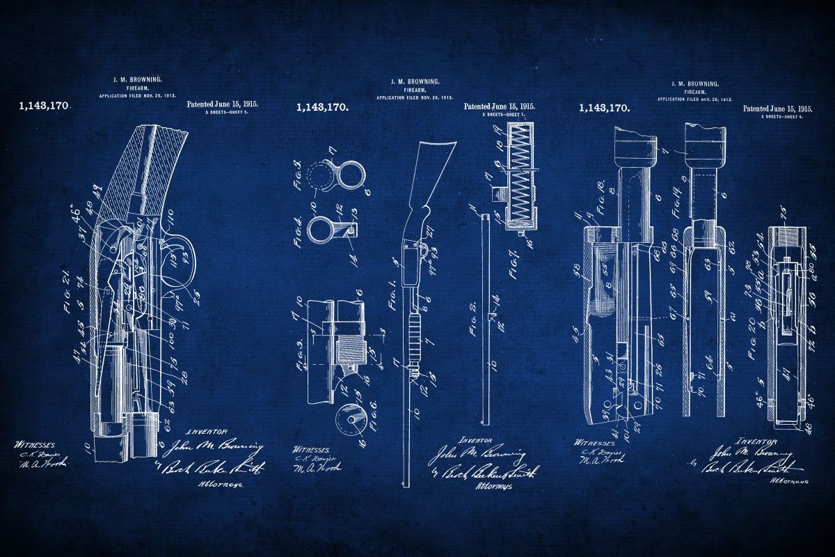 Firearm 1915 Blue Patent